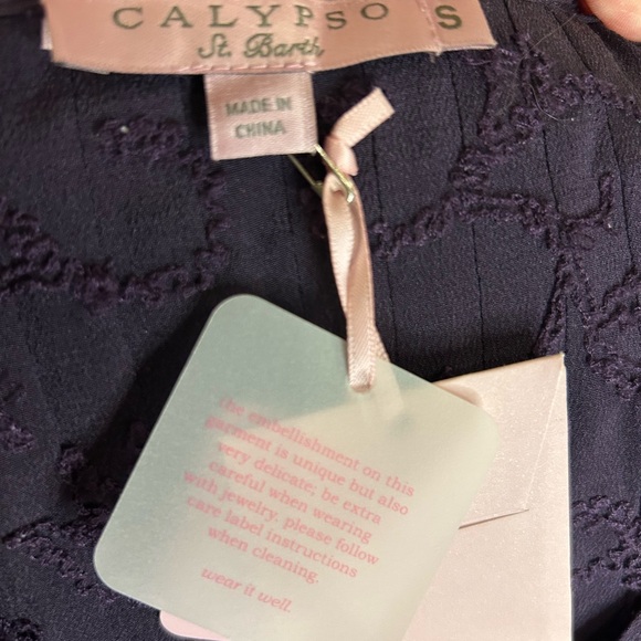 NWT Calypso St. Barth Calriss Tunic Top Dark Purple - Picture 10 of 10